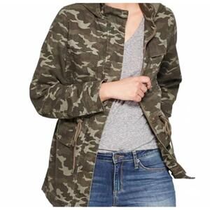 Universal Thread Camo Jacket - XS  Green Camo Hooded Full Zip‎ Snap Pockets